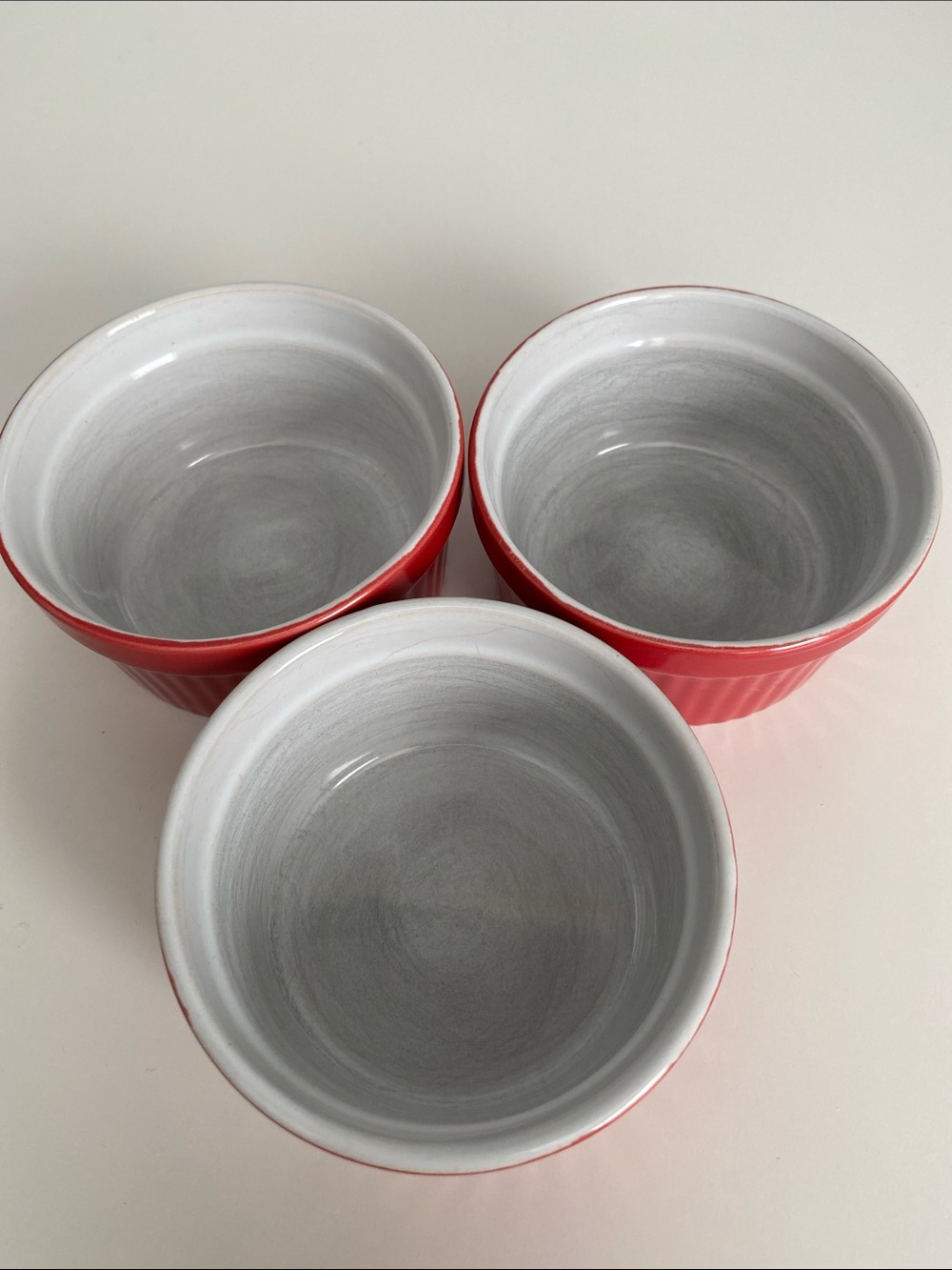 Red Ceramic Ramekin Set - Home Kitchen - Picture 3 of 5